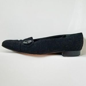 Talbots felted square toe loafer flat shoes black